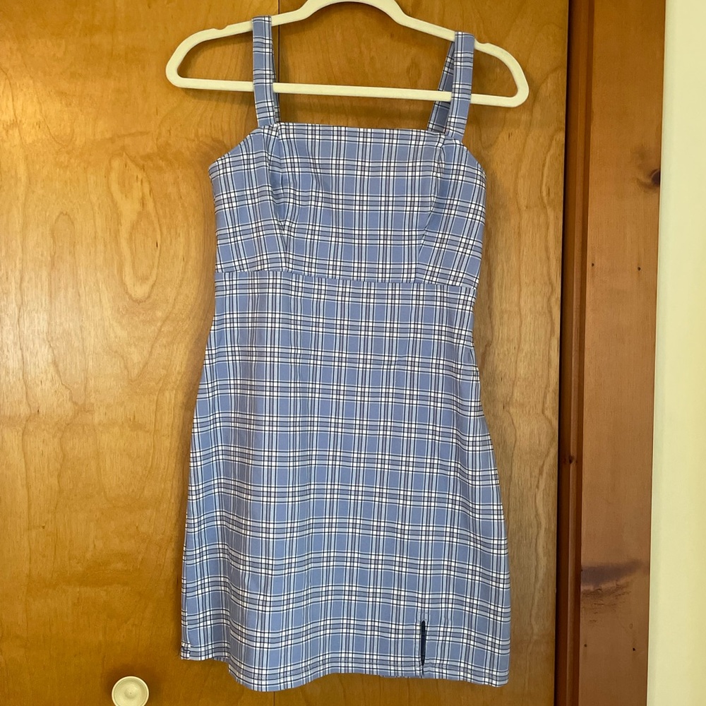 Hollister Plaid Dress Blue and White Size S Mini